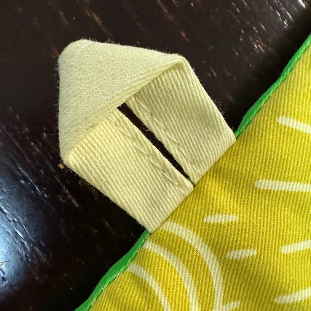 Blue Q Oven Mitt with Yellow and Green Design - Picture 3 of 7